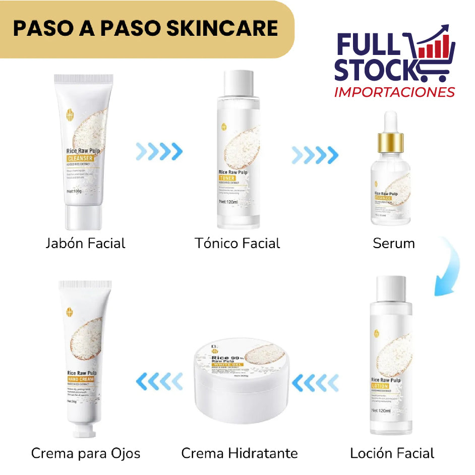 🌾 El Secreto Milenario para una Piel de Porcelana: Kit Integral de Arroz Blanco Bioaqua ✨