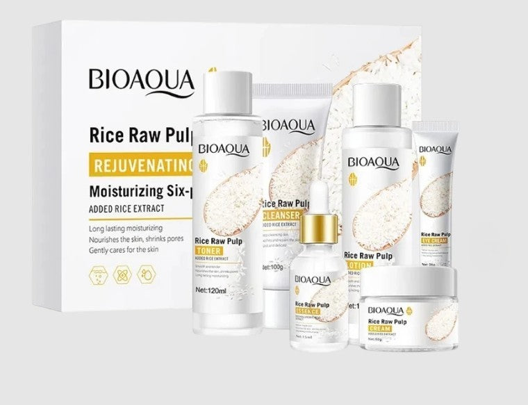 🌾 El Secreto Milenario para una Piel de Porcelana: Kit Integral de Arroz Blanco Bioaqua ✨